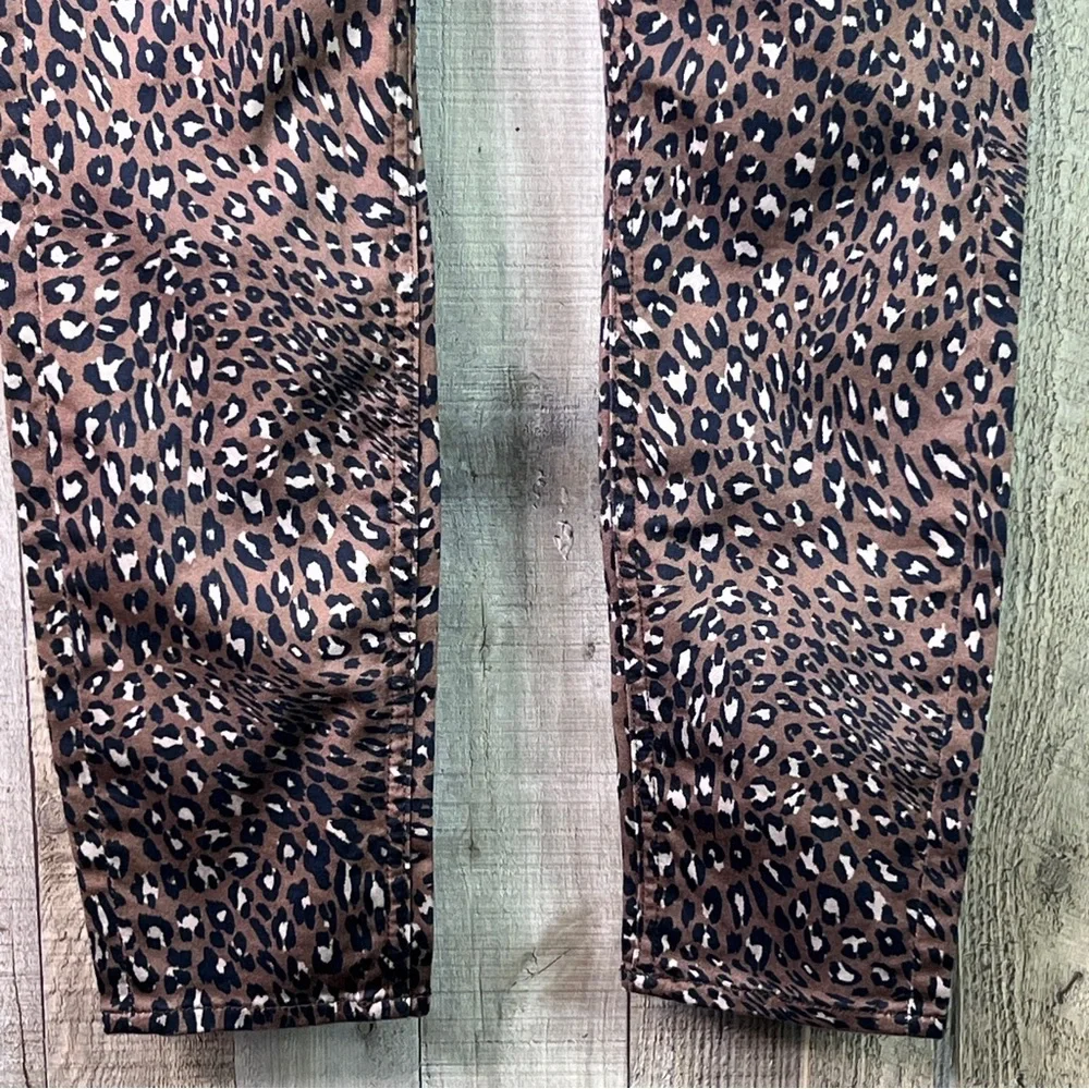 Jen 7 Size 4 Animal Print Ankle Skinny Stretch Denim Pants w/5 Pockets B…